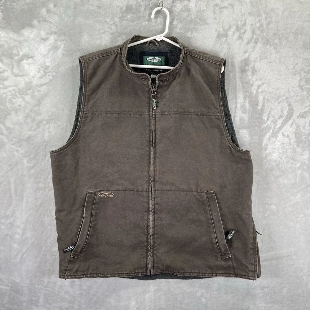 Arborwear Vest Mens XL Full Zip Canvas Workwear Fleece Lined Outdoor Utility
